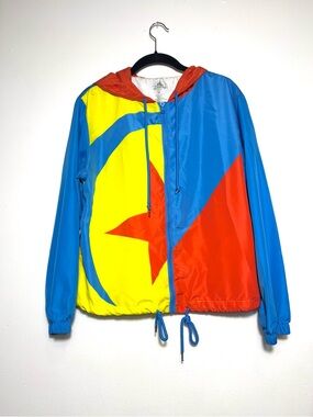Disney Colorblock Hooded Windbreaker Jacket - Blue, Yellow & Red